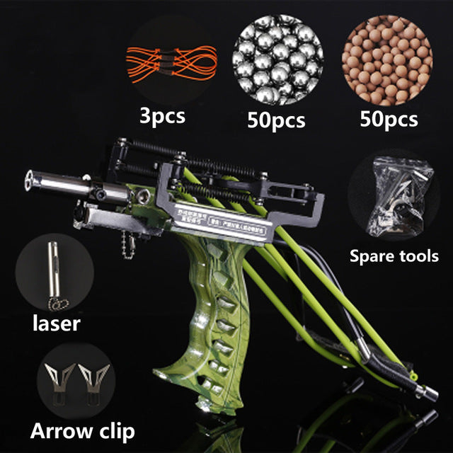 HQ Laser Slingshot Black Fishing, Hunting, Catapult, Arrow Bow